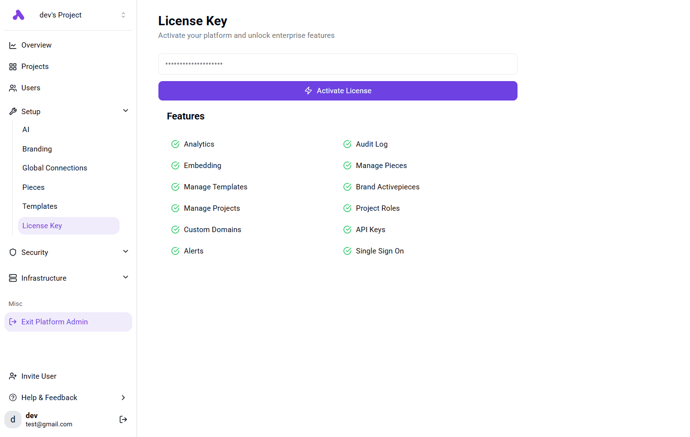 Activation License Key